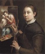 Sofonisba Anguissola, self portrait at the easel